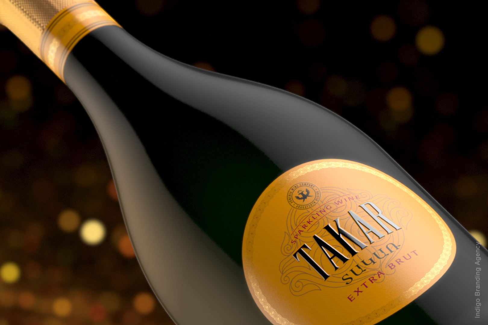 Takar Sparkling Wine branding and labeling by Indigo branding