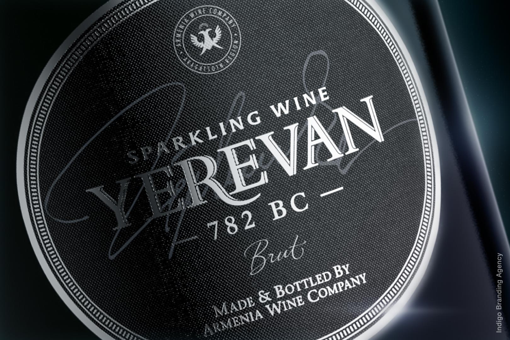 Yerevan Sparkling Wine branding and labeling design by Indigo branding