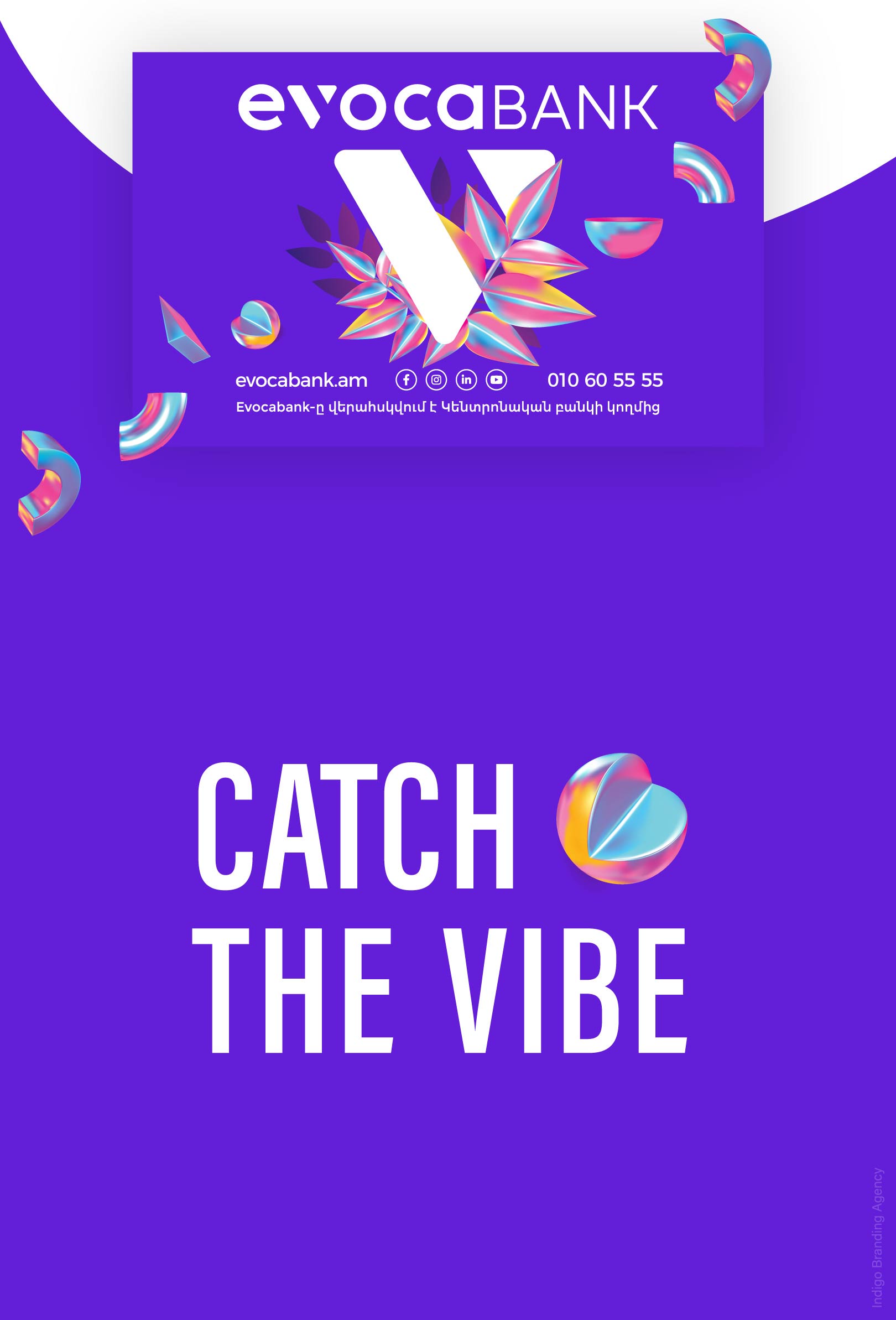 Evocabank ad campaign visual identity design by Indigo branding