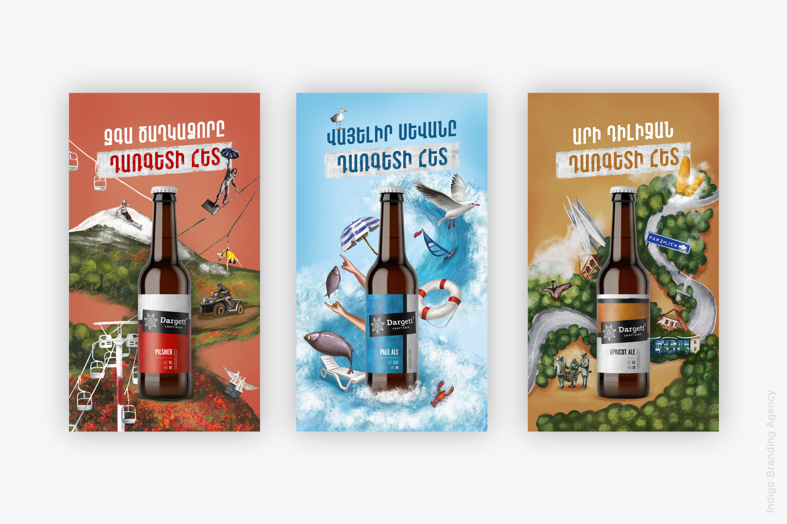 Dargett craft beer advertising outdoor billboard design visual identity by Indigo branding