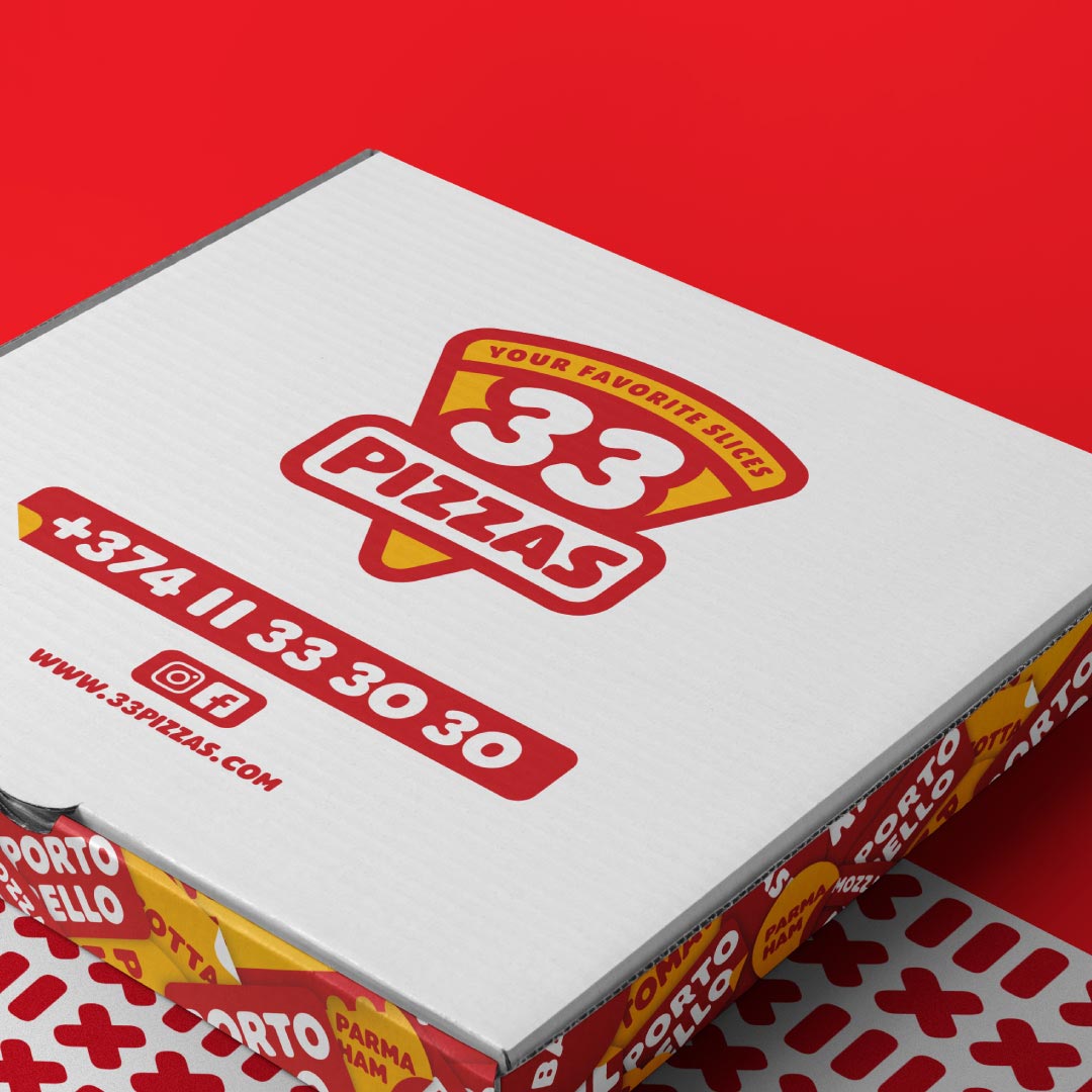 33 Pizzas Branding, Logo Design & Packaging