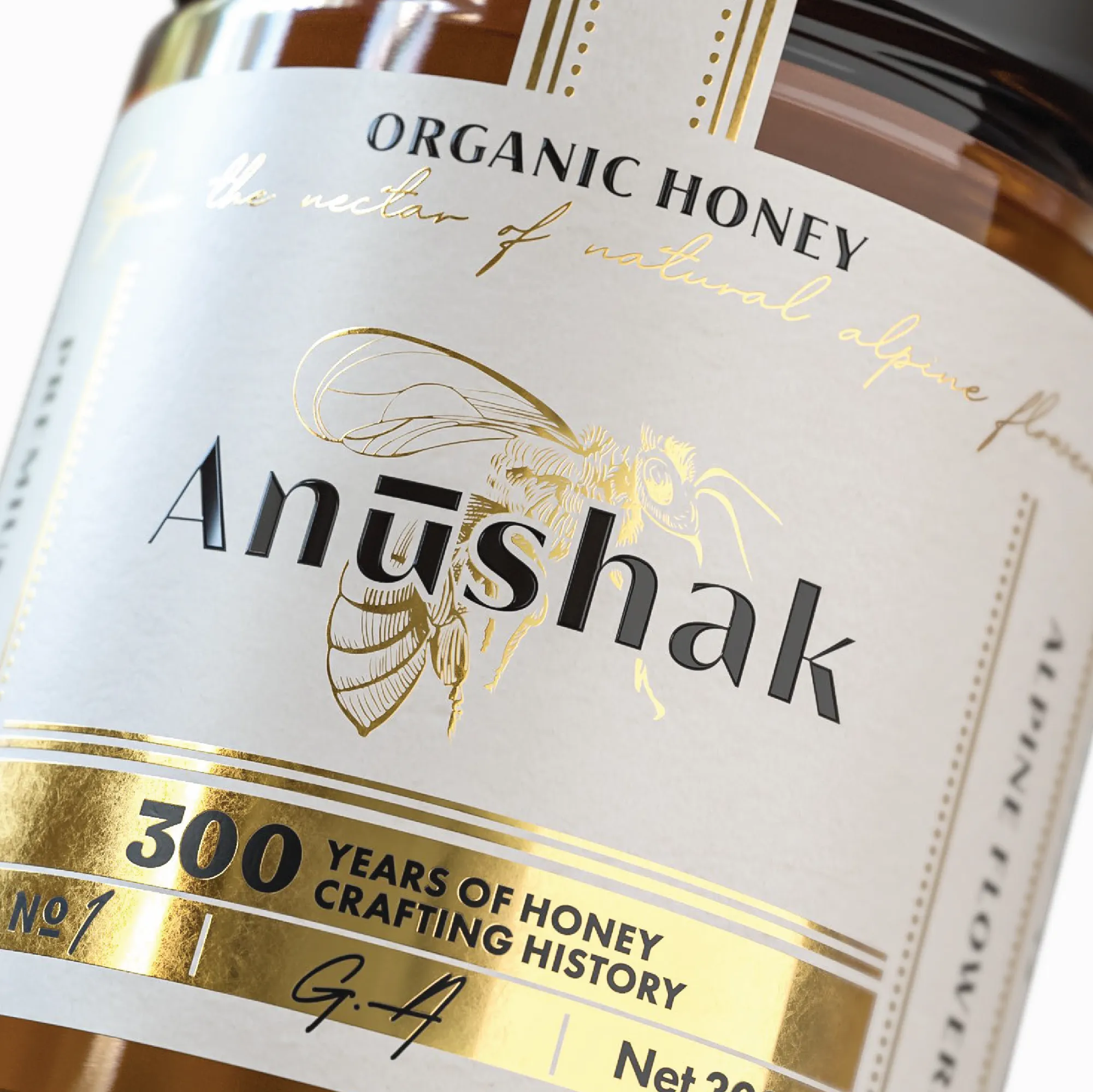 Anushak Organic Honey Packaging Design